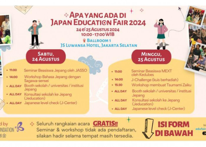 Pengen Sekolah ke Jepang? Yuk Ikuti Japan Educaton Fair 2024, Banyak Booth Penyedia Beasiswa: Cek Jadwalnya!