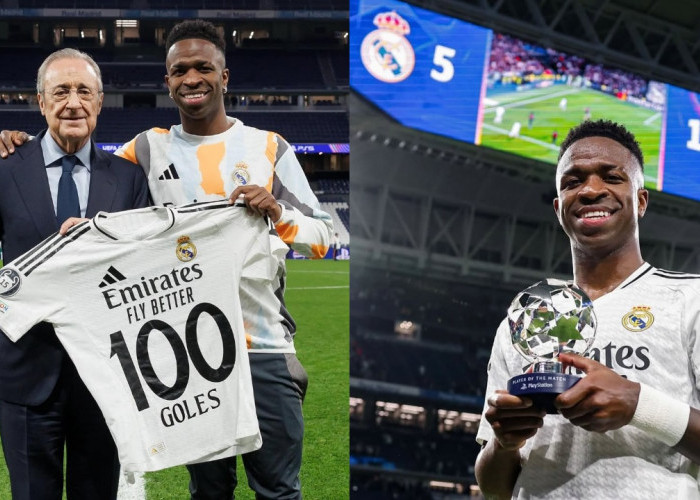 Vinícius Júnior Merayakan 100 Gol Bersama Real Madrid di Liga Champions