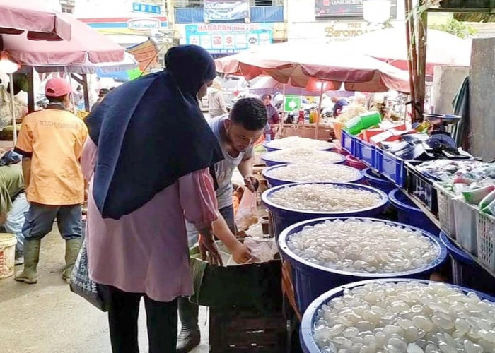 Pedagang Kolang-kaling di Pasar Rangkasbitung Diserbu Pembeli