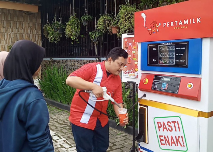 Unik, Pertamilk Gerai Es Susu Layaknya SPBU di Pandeglang