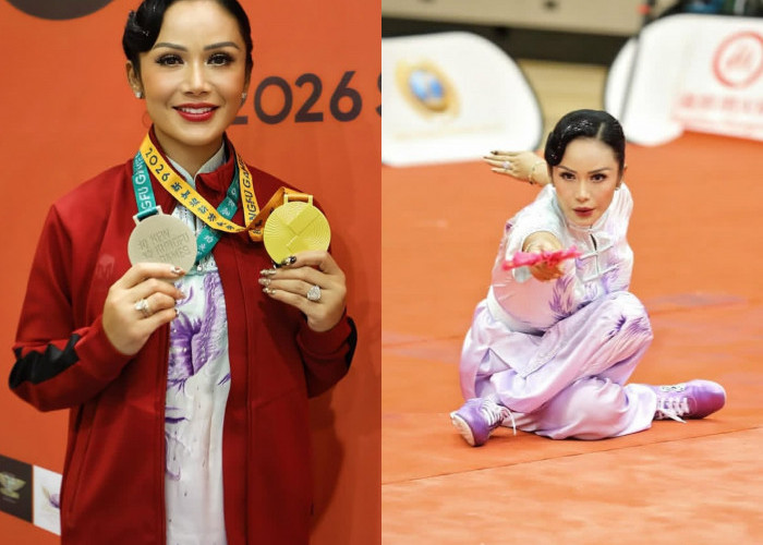Krisdayanti Raih Medali Emas dan Perak di Singapore Kung Fu Games, Didukung Raul Lemos dan Anak