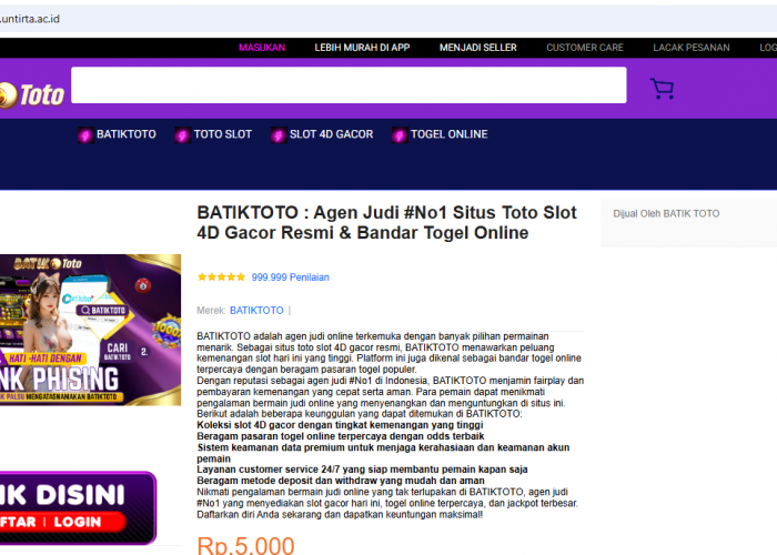 Website UNTIRTA Di-Hack, Muncul Iklan Situs Judi Online