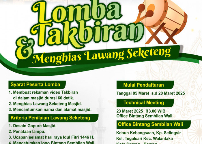 Didukung PWI Serang Raya, BIWALI Gelar Lomba Takbiran 2025 dan Menghias Lawang Seketeng