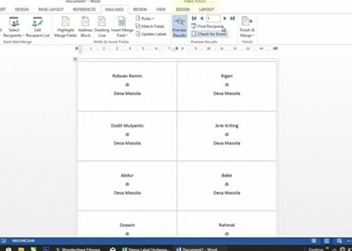 Anti Ribet, Ini Cara Memberi Nama dan Alamat dalam Undangan dengan Otomatis di MS Word dan Excel