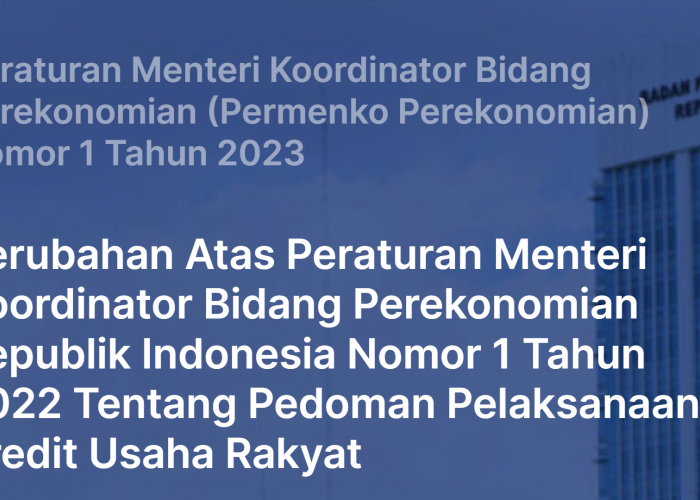 Info KUR BRI 2023, Aturan KUR Permenko Terbaru 