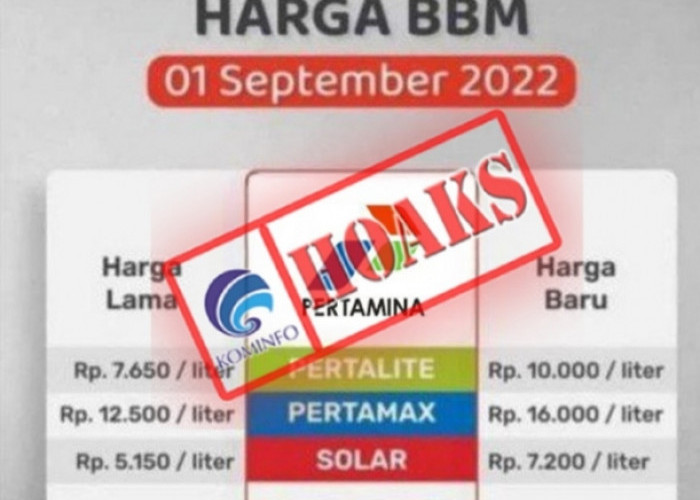 Kominfo: Selebaran Kenaikan Harga BBM 1 September 2022 Dipastikan Hoaks