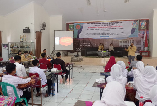 Mahasiswa Magister Ilmu Hukum Universitas Bhayangkara Jakarta Raya Sosialisasikan UU ITE di SMAN 1 Ciruas