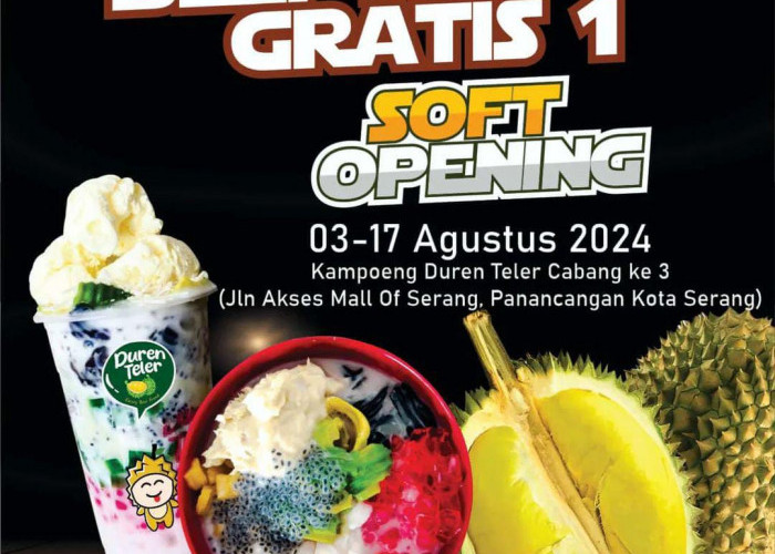 Soft Opening Kampoeng Duren Teler Cabang 3 di Kota Serang, Ada Buy 1 Get 1