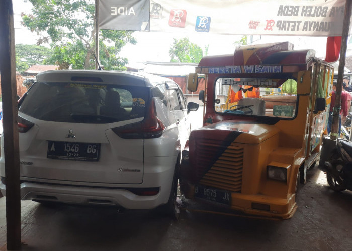 Lagi, Odong-odong Terlibat Kecelakaan Beruntun di Jalan Raya Banten Lama 