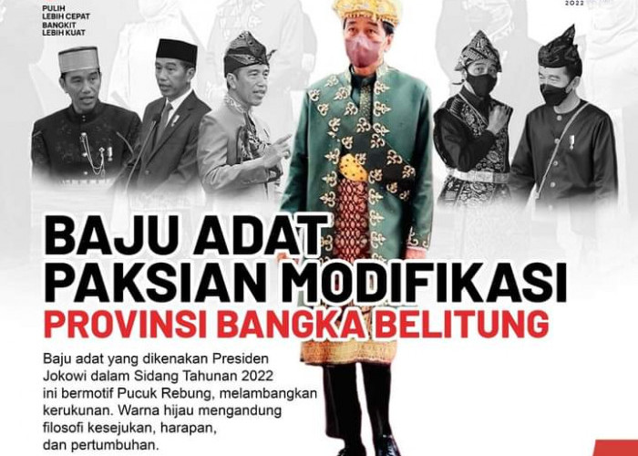 Sampaikan Pidato Kenegaraan, Presiden Jokowi Kenakan Pakaian Adat Paksian-Bangka Belitung 