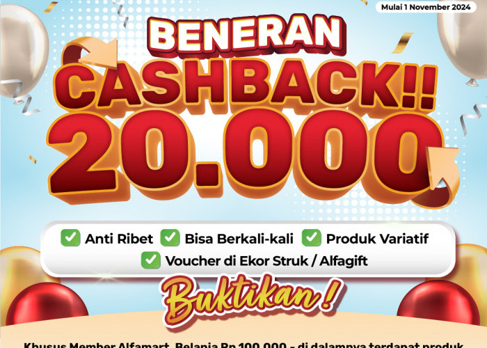 Promo November Alfamart, Bagi-bagi Cashback Rp 20.000