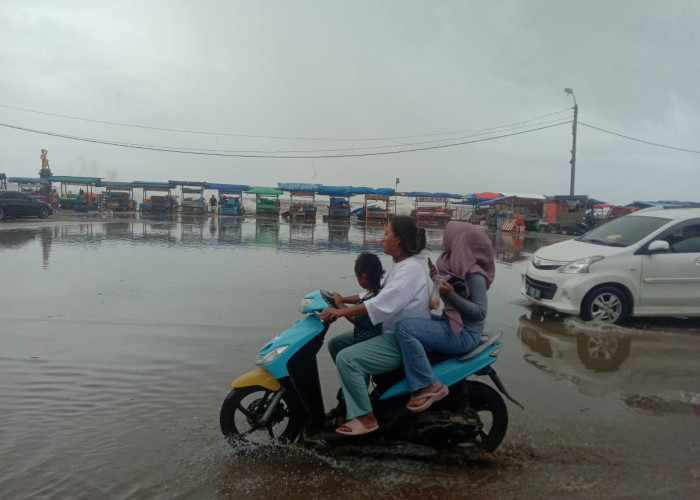 Kawasan Teluk-Labuhan Diterjang Rob, Camat Labuhan Ingatkan Warga Hati-hati