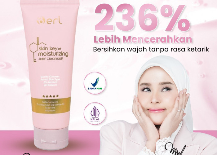 B Erl Skin Key of Moisturizing Jelly Cleanser, Pembersih Wajah Lembut untuk Kulit Bersih dan Cerah