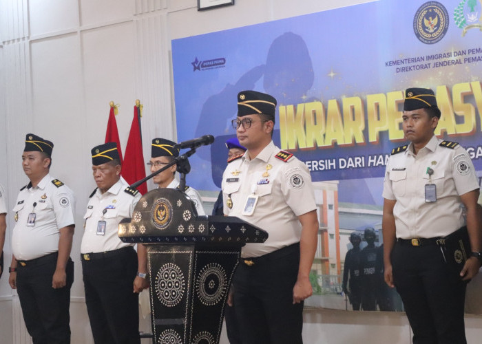 Pegawai Lapas Kelas IIA Serang Ikrar Perangi Narkoba dan HP Ilegal, Seluruh Petugas Jalani Tes Urine