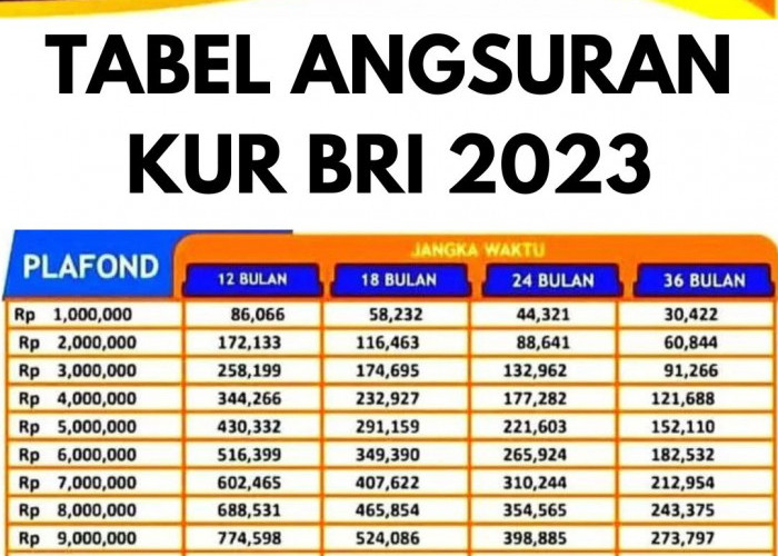 Lihat Tabel KUR BRI 2023, Bisa Dicicil Setiap Bulan