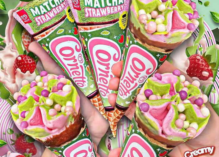 Manis dan Autentik, Wall's Luncurkan Cornetto Varian Baru Rasa Matcha Strawberry