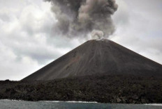 Gunung Anak Krakatau Erupsi Tiga Kali Minggu Siang, PVMBG Imbau Radius Aman 5 Km  Meta Deskripsi: